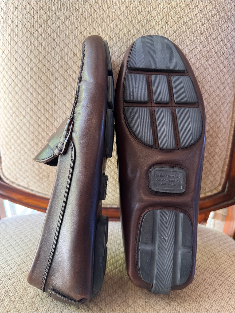 To Boot Men's Dark Brown Leather Penny Loafers. Made in Italy. Size 9. Very good - Picture 7 of 11
